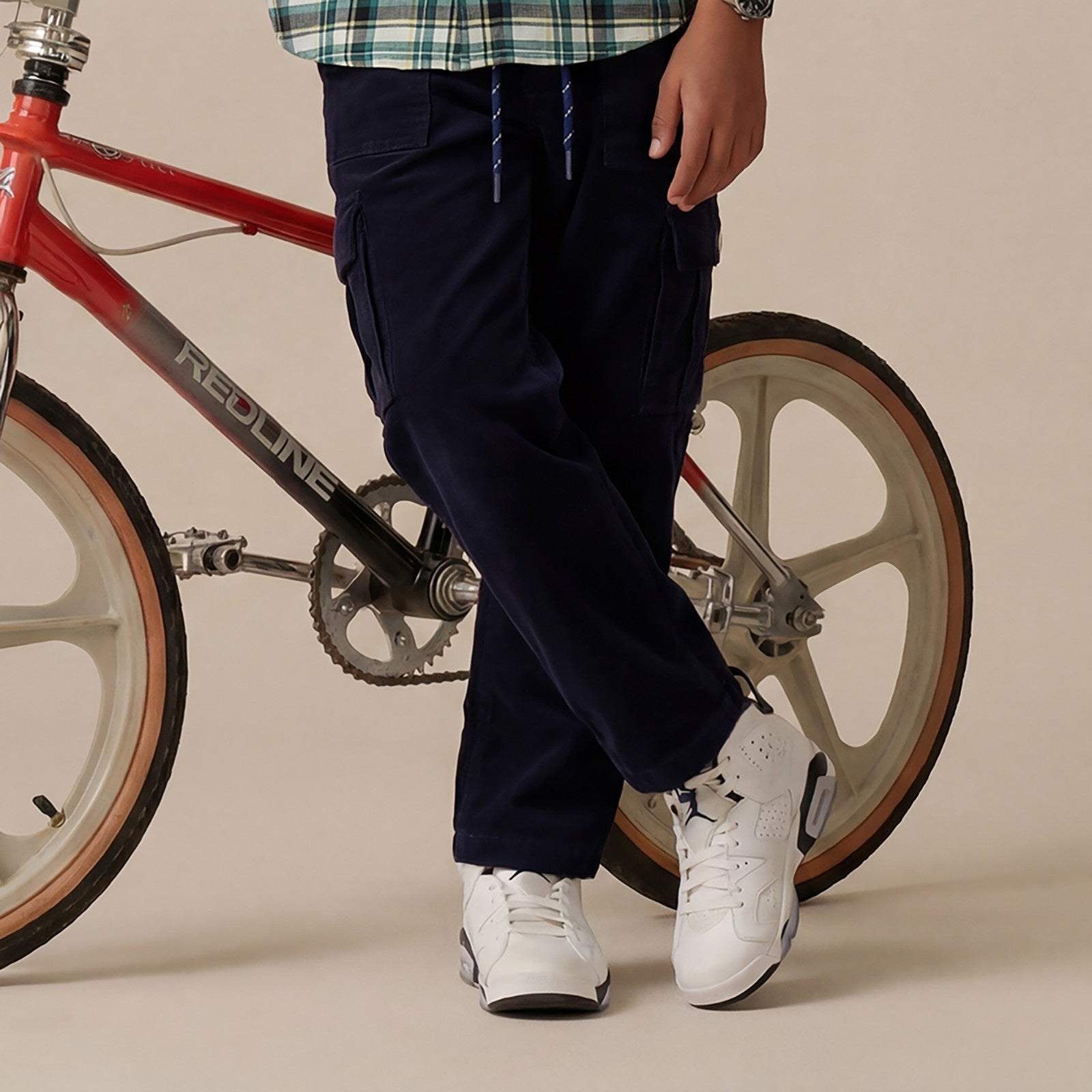 Kid's Navy Solid Cargo