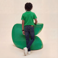 Kid's Green Slim Fit Polo Neck T-Shirts