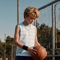 Kid's White Slim Fit Sleeveless T-Shirts