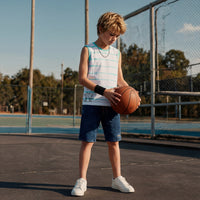 Kid's White Slim Fit Sleeveless T-Shirts