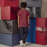 Kid's Red Slim Fit Printed T-Shirts