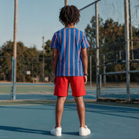 Kid's Royal Blue Slim Fit Printed T-Shirts