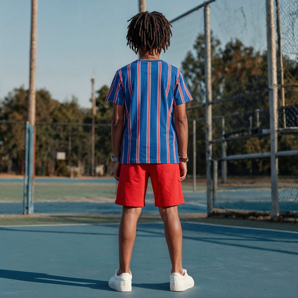 Kid's Royal Blue Slim Fit Printed T-Shirts