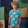 Kid's Green Slim Fit Printed T-Shirts