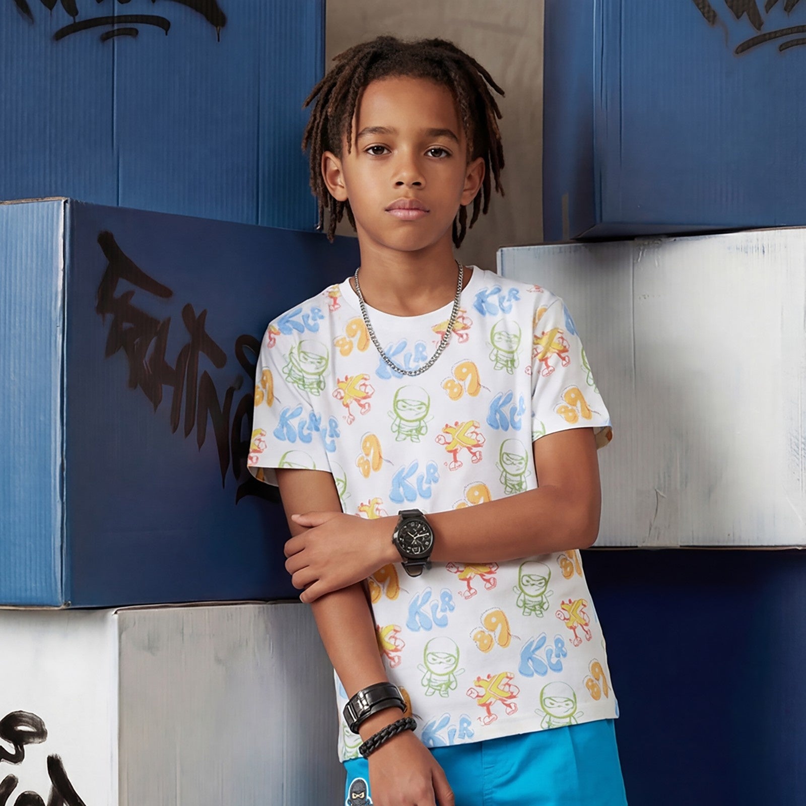 Junior Killer White Slim Fit Printed T-Shirts