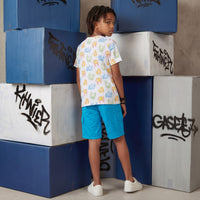 Kid's White Slim Fit Printed T-Shirts