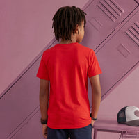 Kid's Red Slim Fit Printed T-Shirts