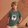 Kid's Green Slim Fit Printed T-Shirts