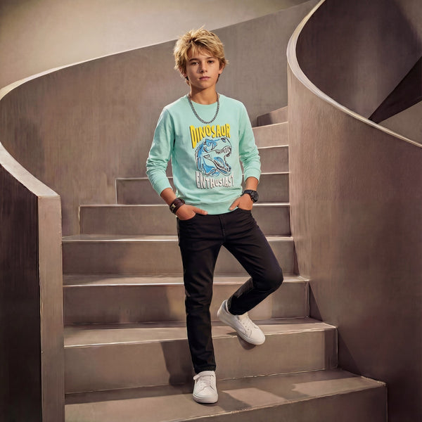 Junior Killer Mint Green Full Sleeve Printed T-Shirts