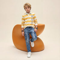 Kid's Mustard Polo Neck Full Sleeve T-Shirts