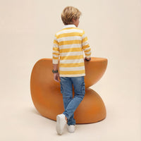 Kid's Mustard Polo Neck Full Sleeve T-Shirts