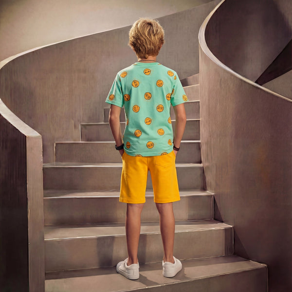Kid's Light Green Oversize Printed T-Shirts