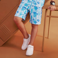 Kid's Blue Printed Shorts