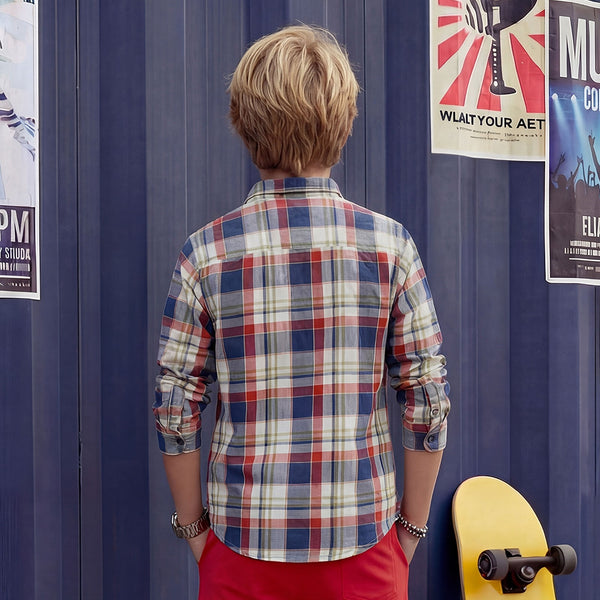 Kid's Red Slim Fit Shirts