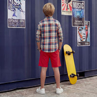 Kid's Red Slim Fit Shirts