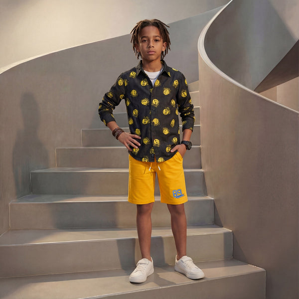 Kid's Black Regular Fit Shirts