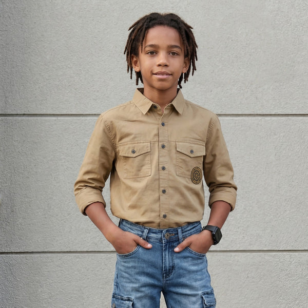 Junior Killer Brown Slim Fit Shirts