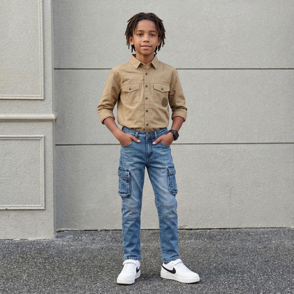 Junior Killer Brown Slim Fit Shirts