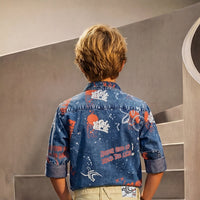 Kid's Blue Regular Fit Shirts