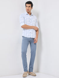Men's White Printed Slim Fit Shirts
