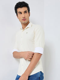 Men's Yellow Striped Slim Fit Shirts
