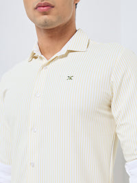 Men's Yellow Striped Slim Fit Shirts