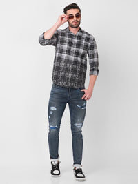 Men's Black Checks Slim Fit Shirts