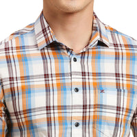 Men's White Checks Slim Fit Shirts
