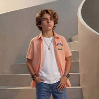 Kid's Peach Regular Fit Shirts