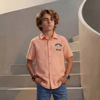 Kid's Peach Regular Fit Shirts