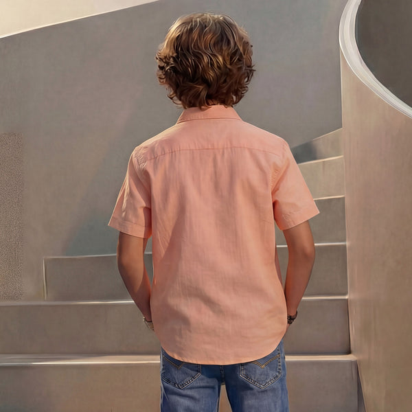 Kid's Peach Regular Fit Shirts