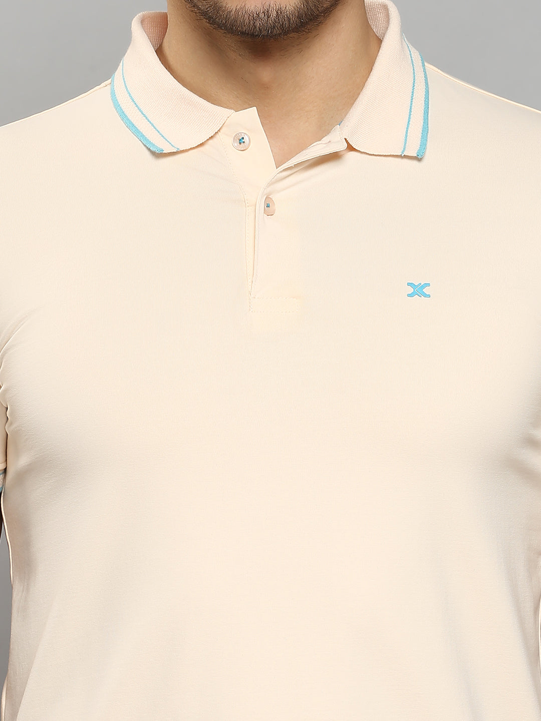 Men's Peach Printed Slim Fit T-Shirts