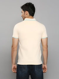 Men's Peach Printed Slim Fit T-Shirts
