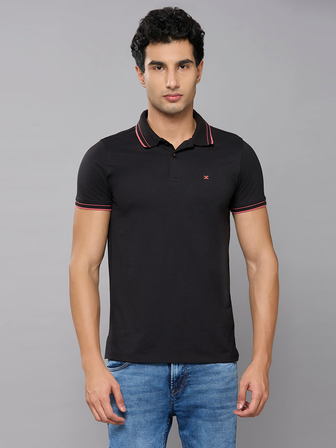 Men's Black Printed Slim Fit T-Shirts