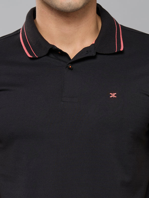Men's Black Printed Slim Fit T-Shirts