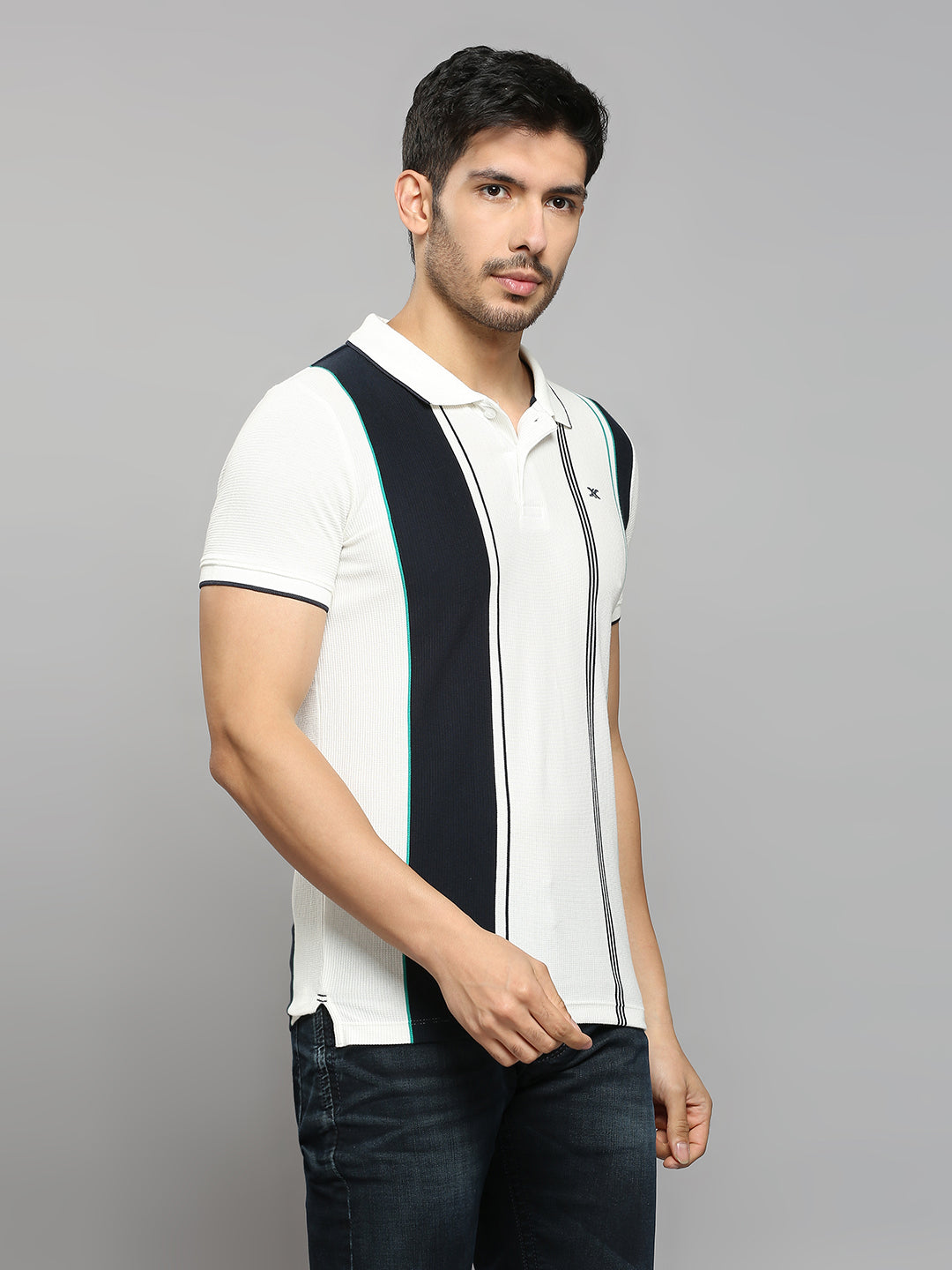 Men's White Printed Slim Fit T-Shirts