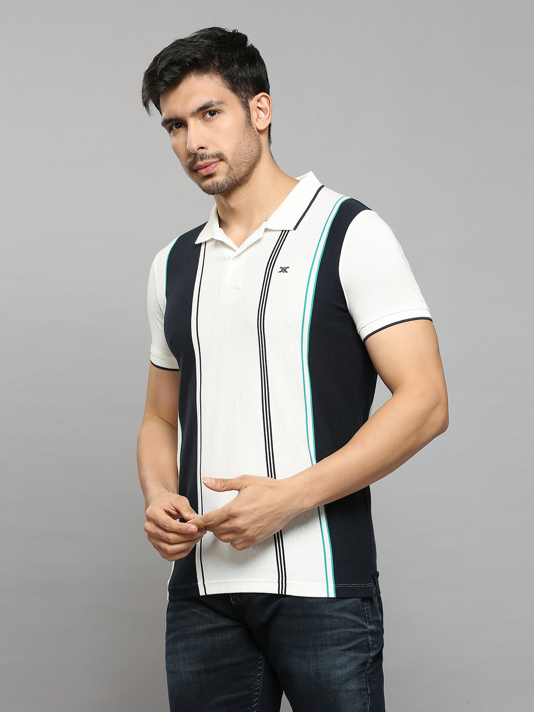 Men's White Printed Slim Fit T-Shirts