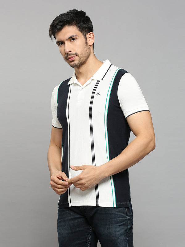 Men's White Printed Slim Fit T-Shirts