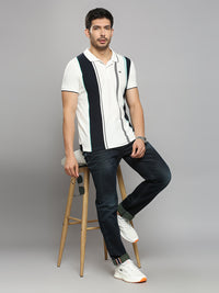 Men's White Printed Slim Fit T-Shirts