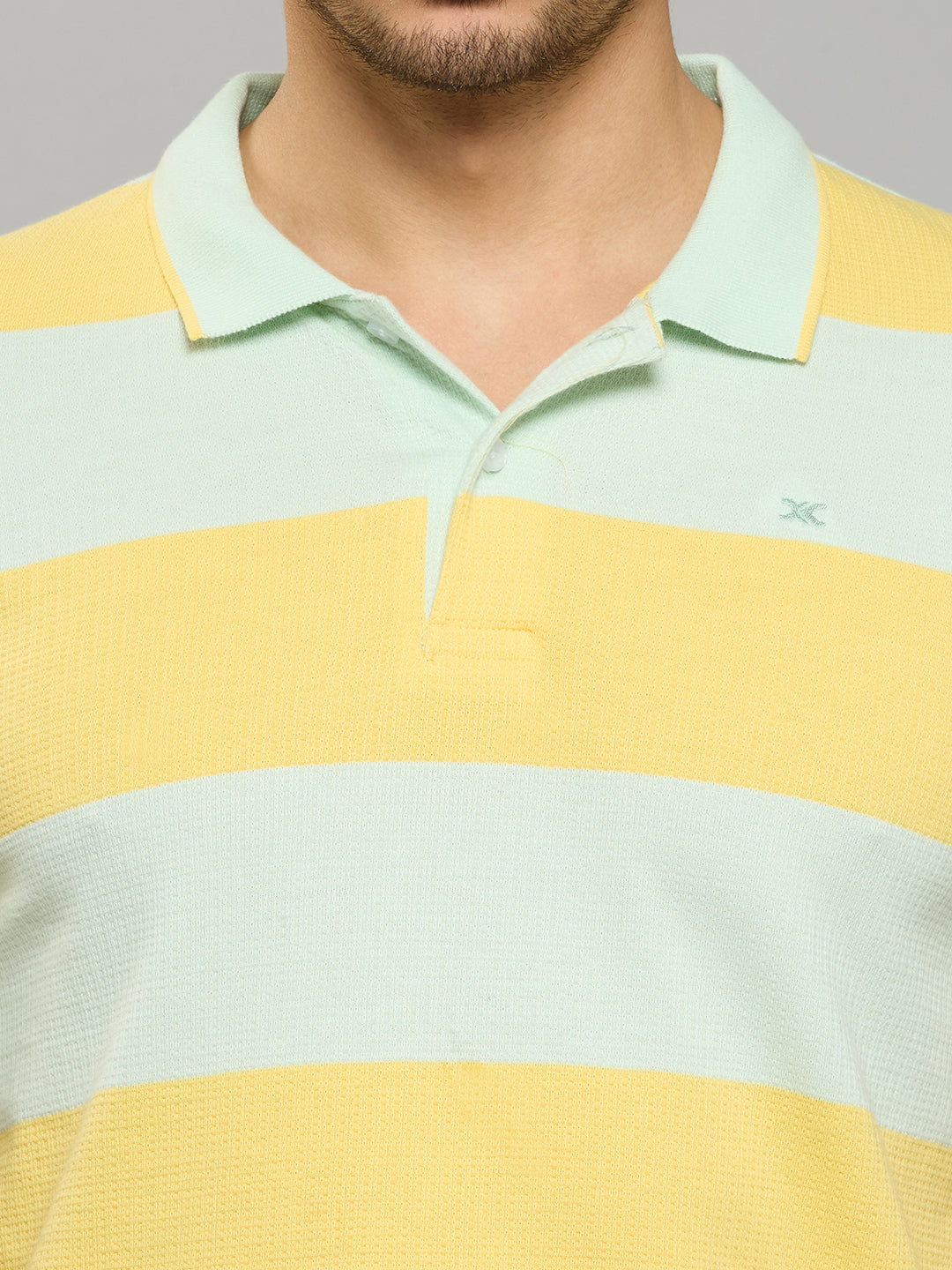 Men's Yellow Printed Slim Fit T-Shirts