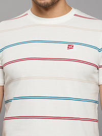 Men's White Printed Slim Fit T-Shirts