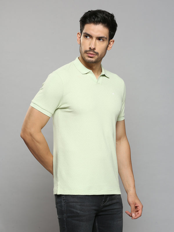 Men's Green Printed Slim Fit T-Shirts