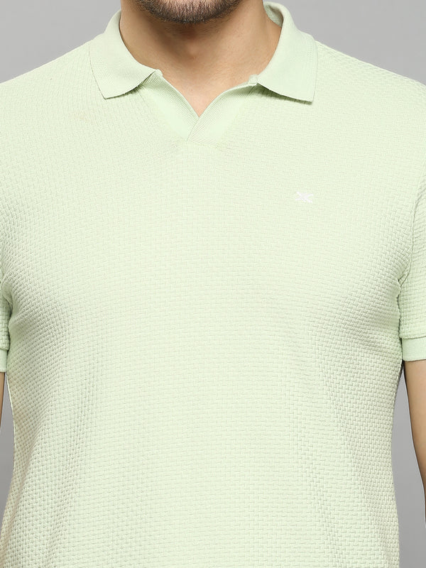 Men's Green Printed Slim Fit T-Shirts
