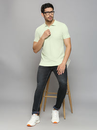 Men's Green Printed Slim Fit T-Shirts
