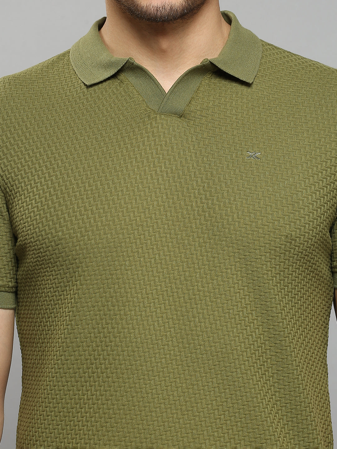 Men's Olive Printed Slim Fit T-Shirts