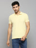 Men's Yellow Printed Slim Fit T-Shirts