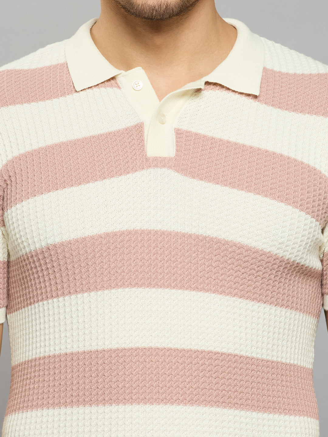 Men's Pink Striped Flat Knits