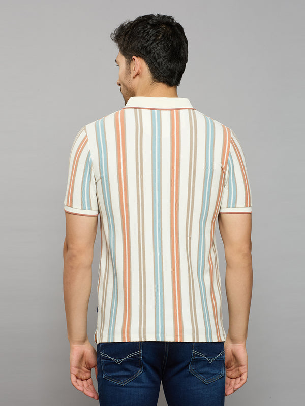 Men's Rust Printed Slim Fit T-Shirts
