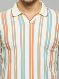 Men's Rust Printed Slim Fit T-Shirts