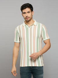 Men's Green Printed Slim Fit T-Shirts